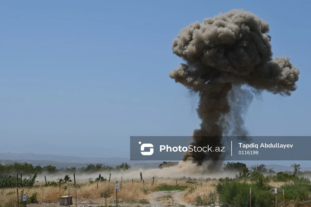 Ağdamda bir nəfər minaya düşüb