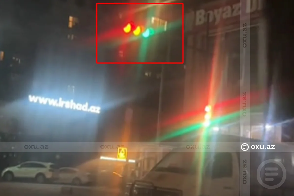 Əhmədlidəki işıqforda eyni anda üç işığın yanması çaşqınlıq yaradıb