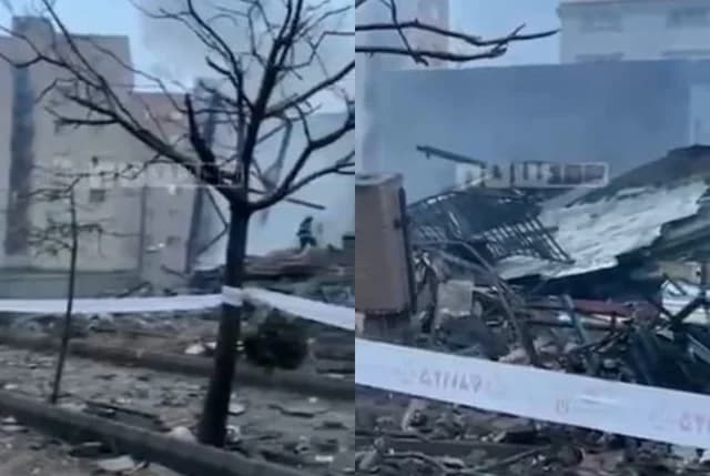 Raket zərbələrindən sonra Təbrizdəki dağıntıların görüntüləri - VİDEO