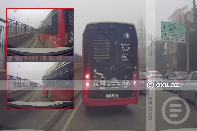 "20 Yanvar" dairəsində maşınları sıxışdıran "BakuBus" SÜRÜCÜSÜ CƏZALANDIRILDI