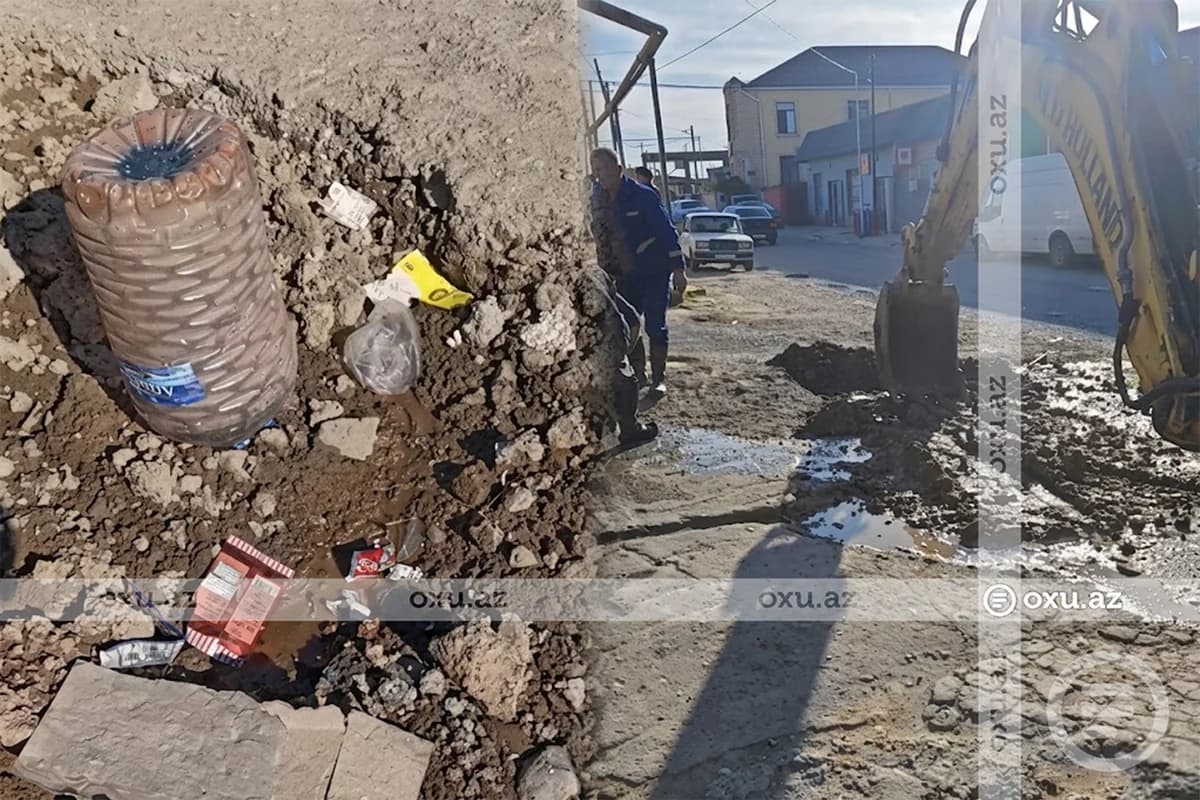 Ceyranbatanda təmir olunan su xətti yenidən sıradan çıxdı - Sakinlərdən ŞİKAYƏT - VİDEO
