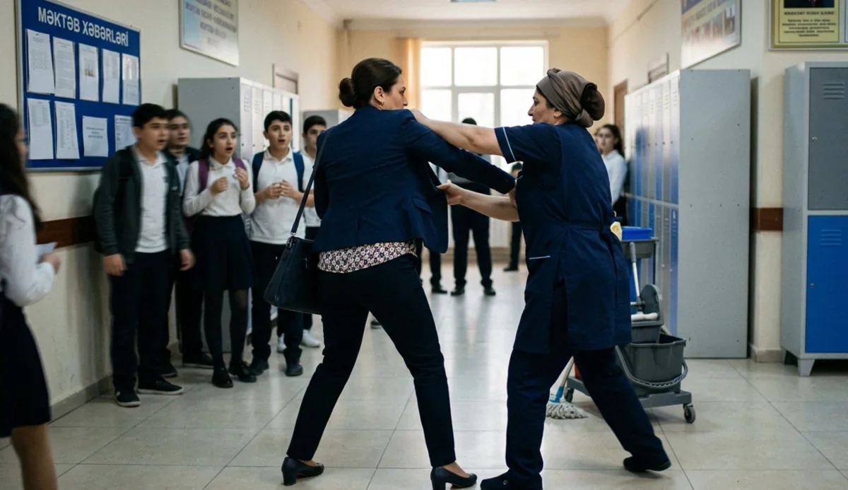 Ağdamda məktəb direktoru ilə xadimənin dava etməsinin səbəbi bilindi - TƏFƏRRÜAT