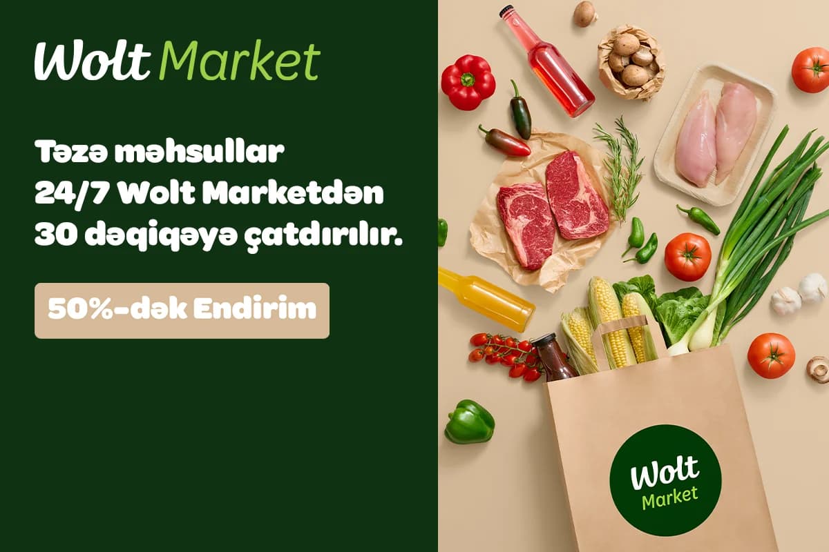 50%-ə qədər endirim və 30 dəqiqəyə çatdırılma: "Wolt Market" Azərbaycanda təkliflərini gücləndirir