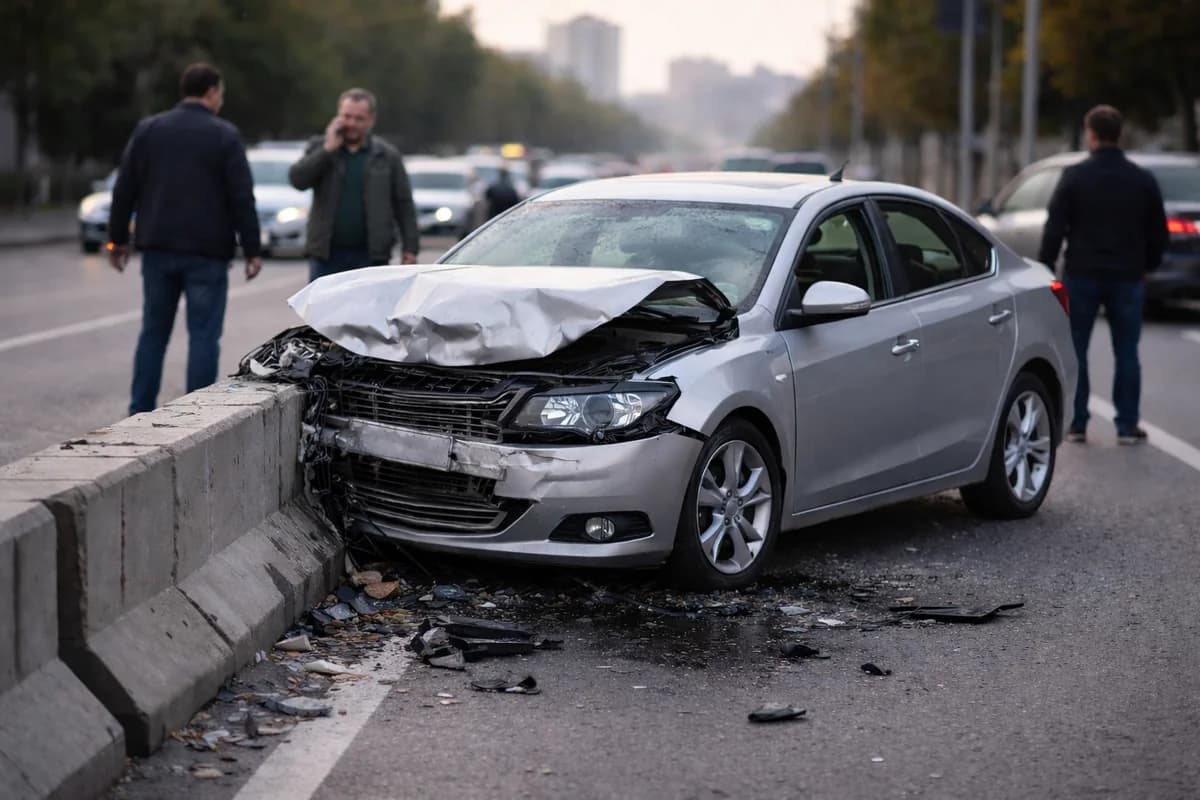 Samuxda avtomobil maneəyə çırpılıb, xəsarət alanlar var