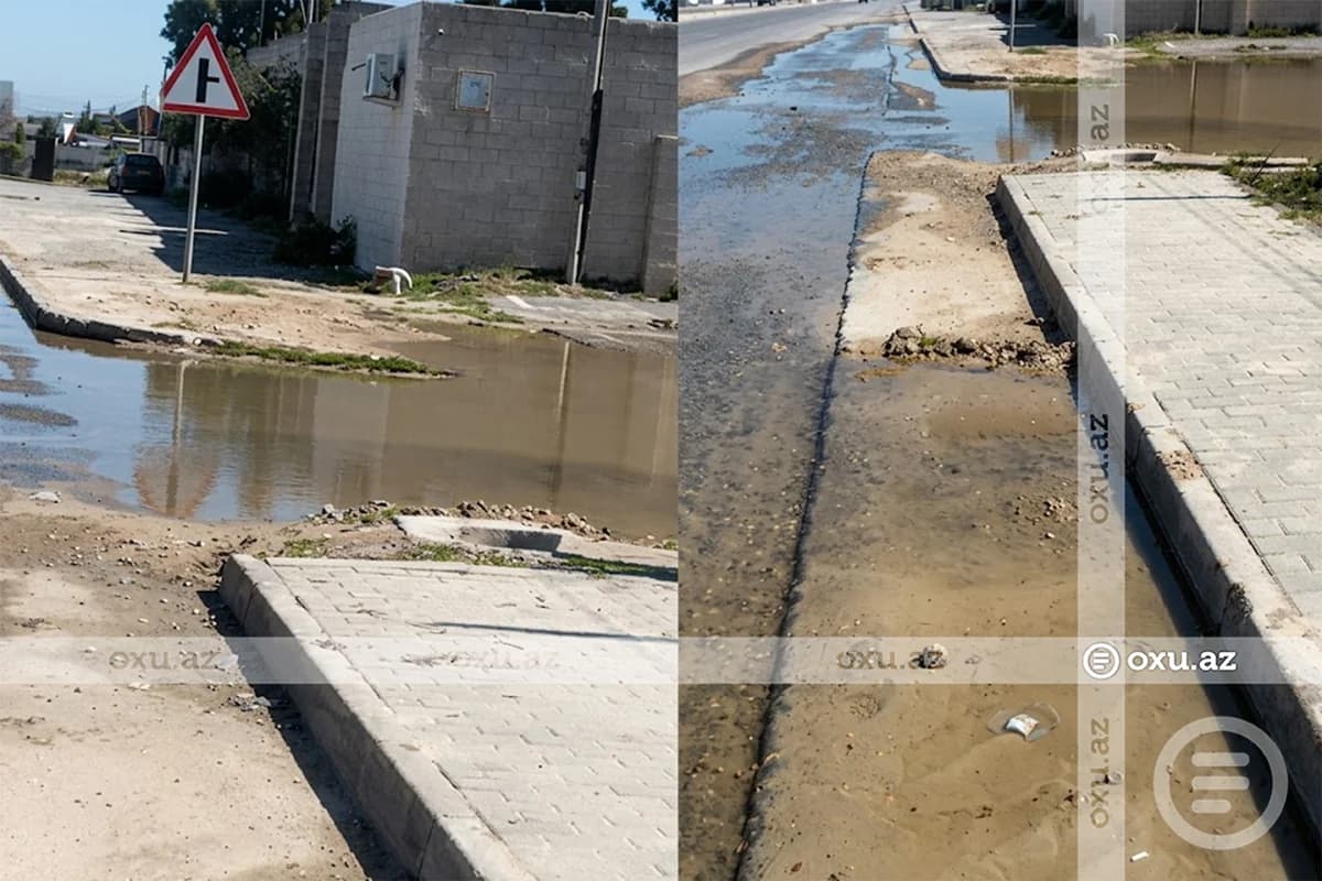 Nardaranda su xətti partlayıb, 22 gündür küçəyə axır - Sakinlərdən NARAZILIQ