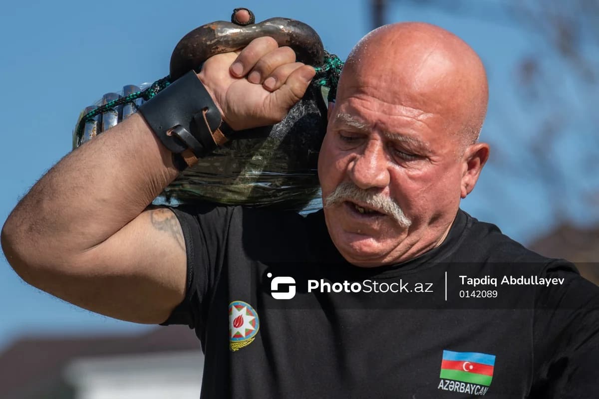 71 tonluq qatarı dartan şərurlu pəhləvan: Rekordlar kitabında adı olan Əliyar Musayev - FOTOREPORTAJ
