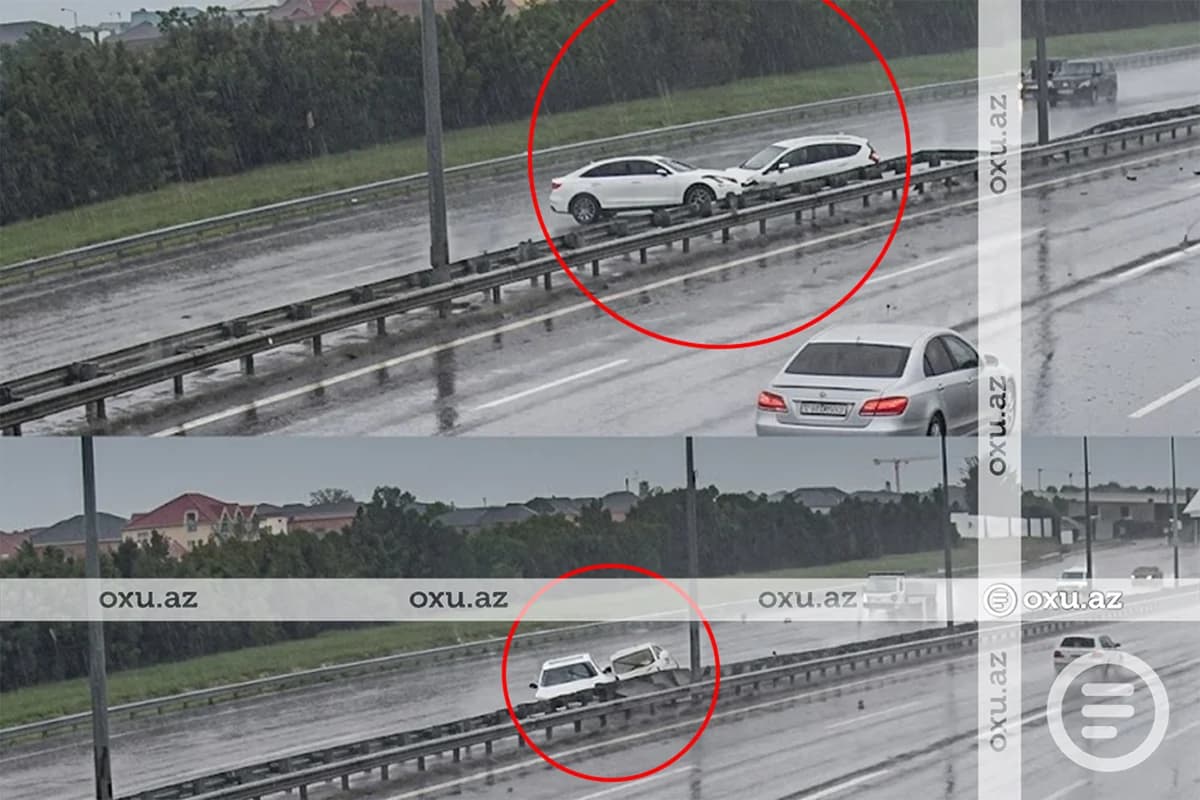 Aeroport şosesində qorxunc qəzanın ANBAAN GÖRÜNTÜLƏRİ - ÖZƏL