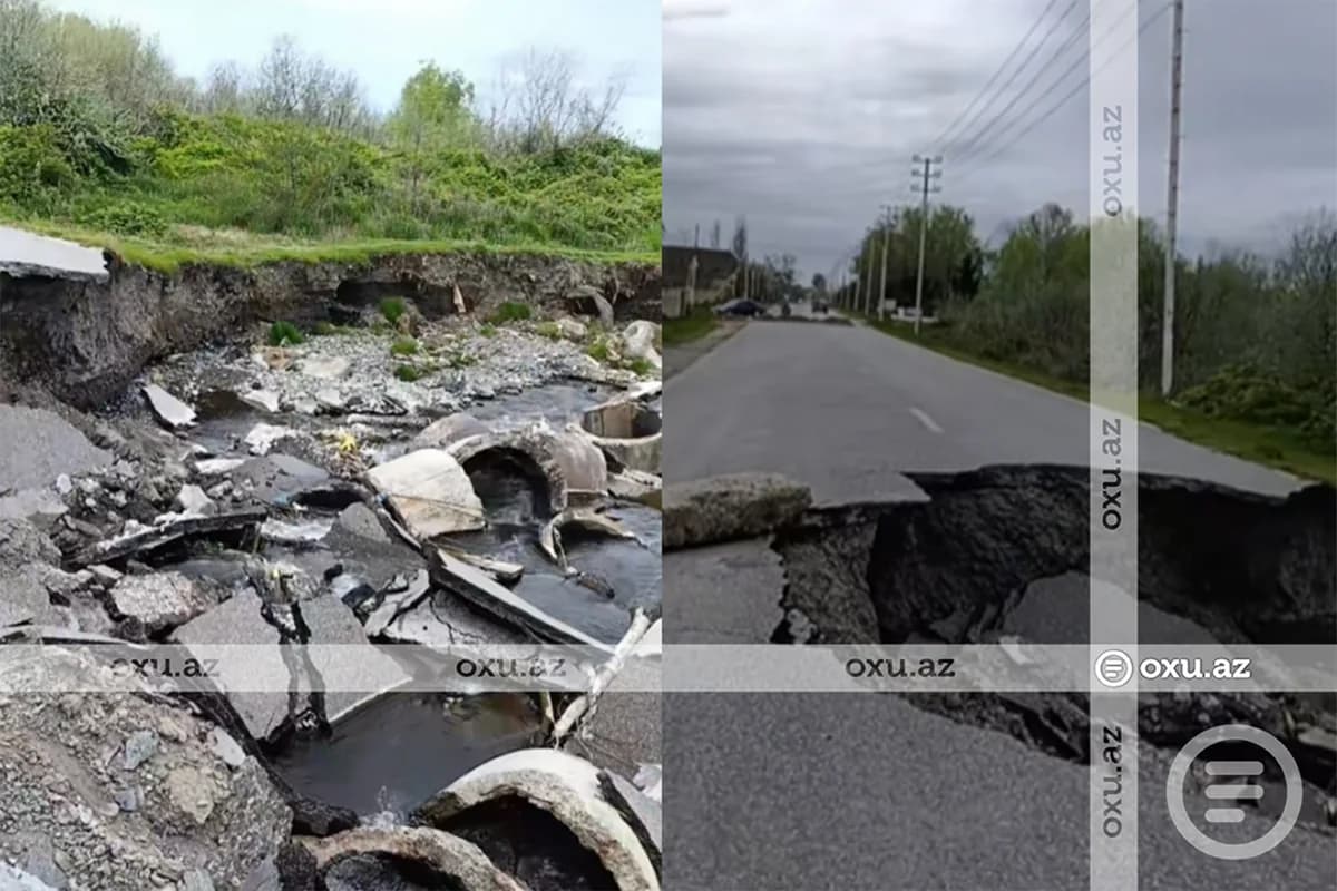 Xaçmaz yolunun bir hissəsi UÇUB: Təmir nə vaxt başlayacaq? - FOTO - VİDEO